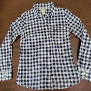 J. Crew The Perfect Shirt Blue White Button Down Women's Size XS J Crew